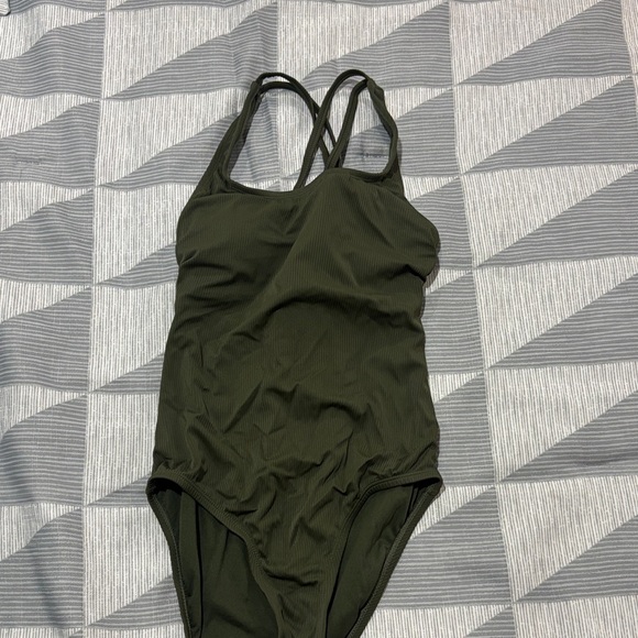 Hurley Other - Hurley Olive Ribbed One-Piece Swimsuit